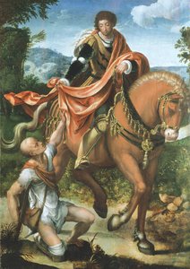 Saint Martin Dividing His Cloak by Pieter Coecke van Aelst